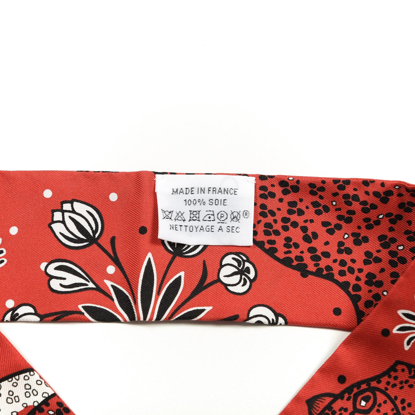 Silk Les Leopards Twilly Rouge Black White