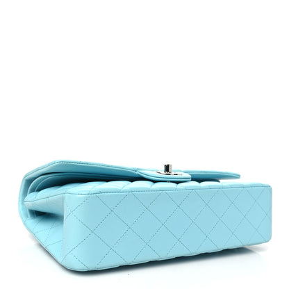Chanel Lambskin Quilted Medium Double Flap Neon Blue 4 of 10