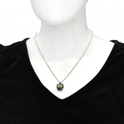 David Yurman Sterling Silver Diamond Green Orchid 14mm Chatelaine Pendant Necklace 2 of 5
