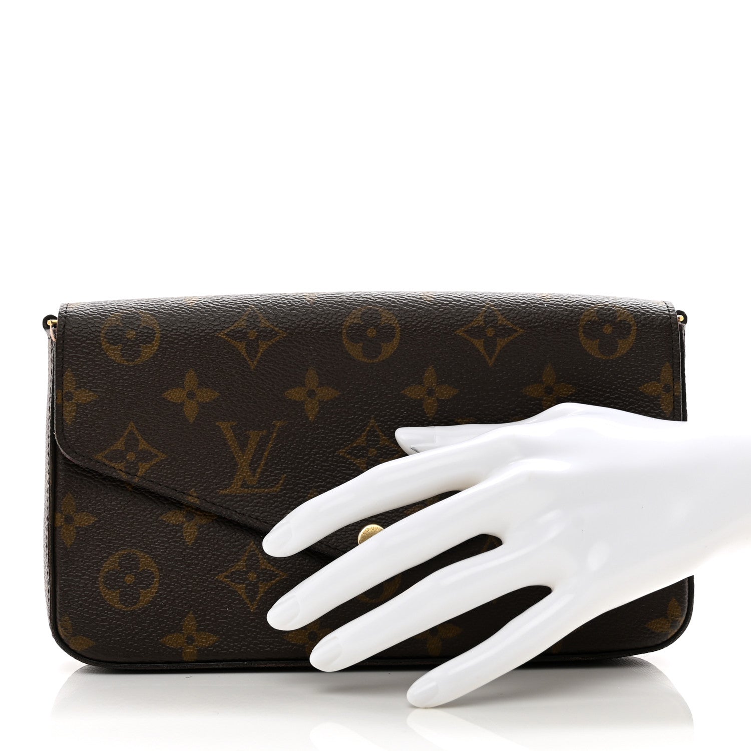 Louis Vuitton Monogram Pochette Felicie Chain Wallet Fuchsia 2 of 8