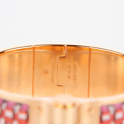 Hermes Enamel Printed Wide Hinged Bracelet 4 of 7