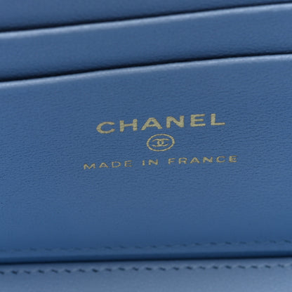 Chanel Lambskin Quilted Small Top Handle Vanity Case With Chain Light Blue 6 of 11
