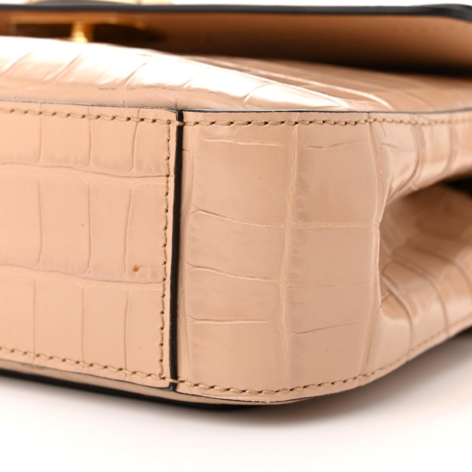 Chloe Calfskin Crocodile Embossed Small C Double Carry Nut 10 of 12