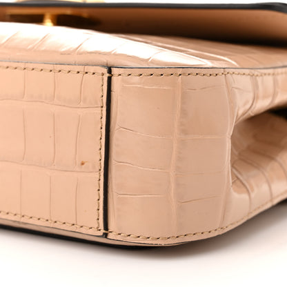 Chloe Calfskin Crocodile Embossed Small C Double Carry Nut 10 of 12