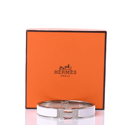 Hermes Enamel Narrow Clic Clac H Bracelet GM White 4 of 4