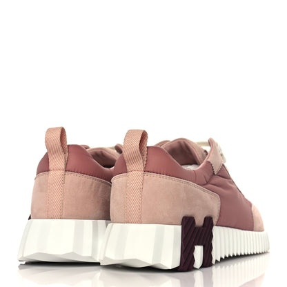 Hermes Parachute Fabric Suede Goatskin Bouncing Sneakers 41 Rose Rose Opaline 4 of 9