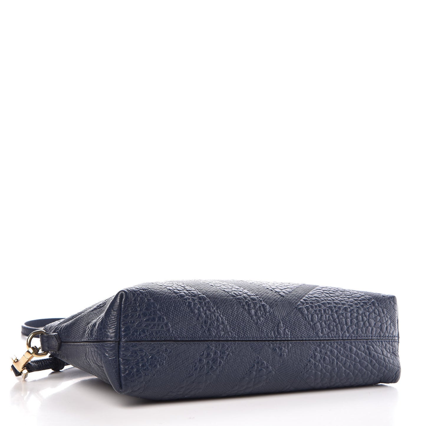 Signature Grain Calfskin Check Embossed Small Chichester Crossbody Clutch Bag Carbon Blue