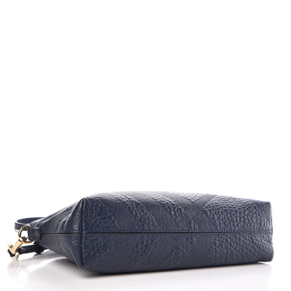 Burberry Signature Grain Calfskin Check Embossed Small Chichester Crossbody Clutch Bag Carbon Blue 4 of 8