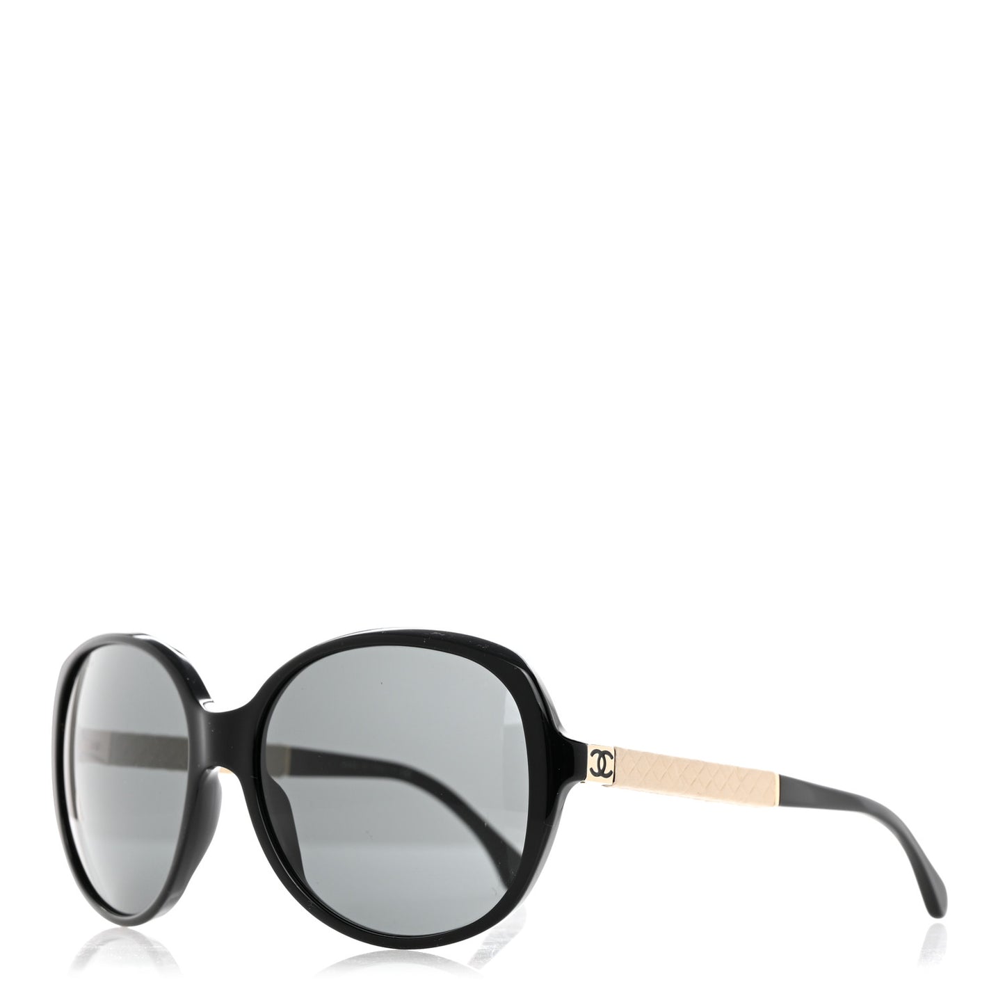 Acetate Quilted CC Sunglasses 5232-Q Black White