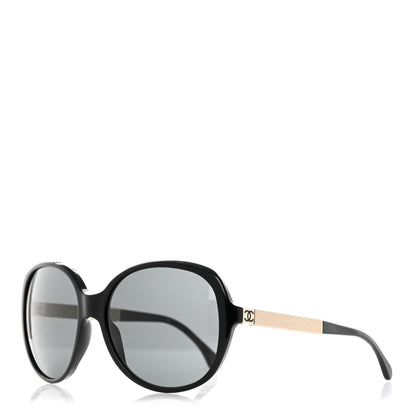 Chanel Acetate Quilted CC Sunglasses 5232-Q Black White 1 of 7