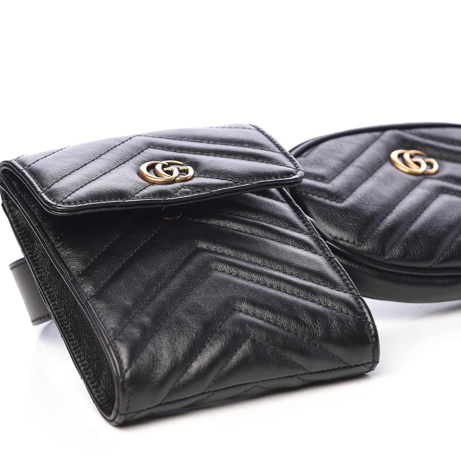 Gucci Calfskin Matelasse GG Marmont 2.0 Multi Belt Bag 85 34 Black 11 of 13