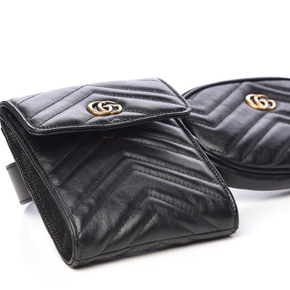 Gucci Calfskin Matelasse GG Marmont 2.0 Multi Belt Bag 85 34 Black 11 of 13