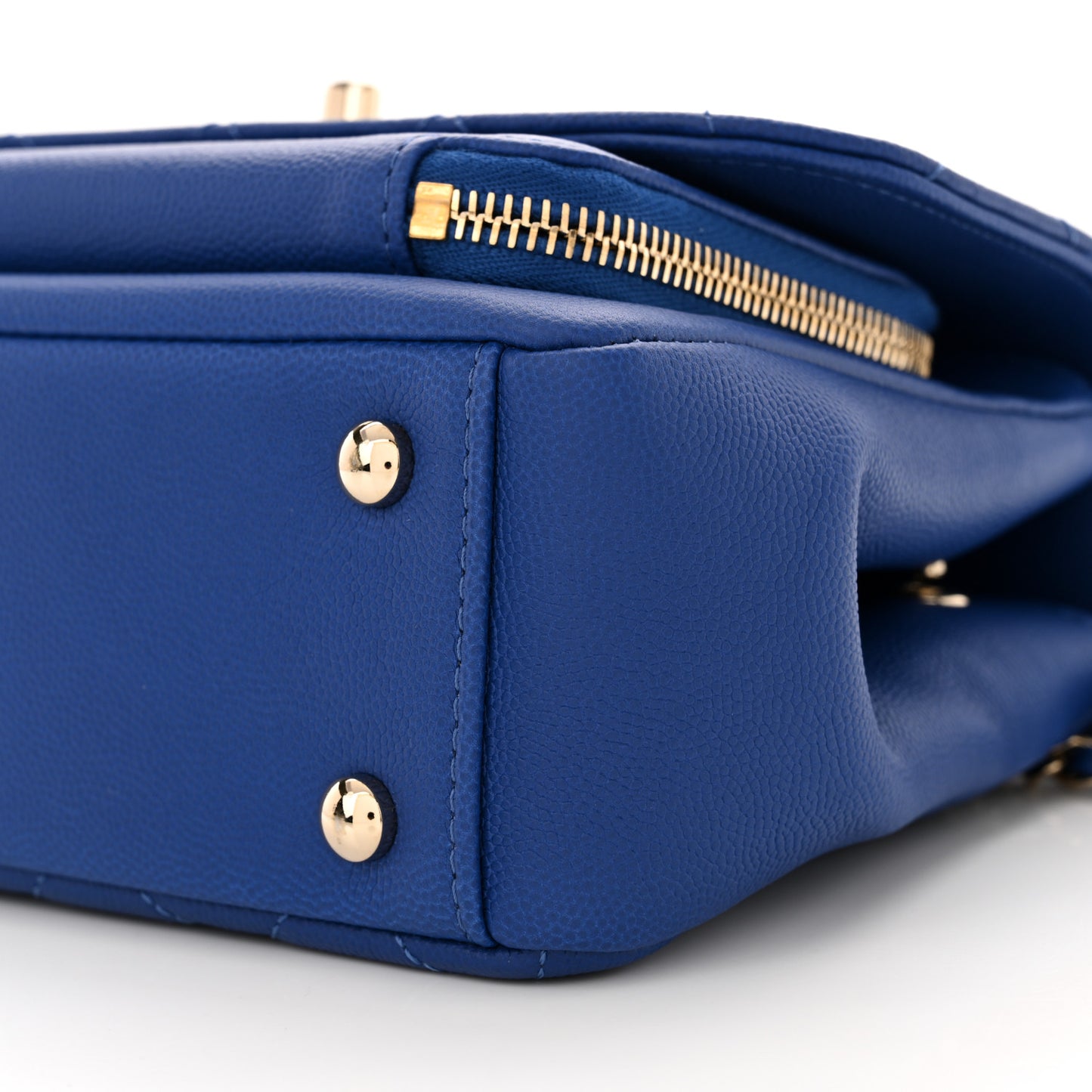 Caviar Quilted Small Business Affinity Flap Dark Blue