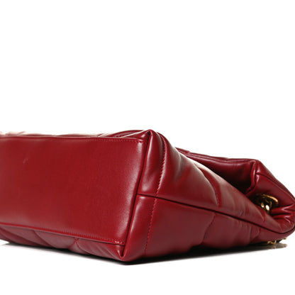 Saint Laurent Lambskin Quilted Small Loulou Puffer Monogram Chain Satchel Opyum Red 11 of 14