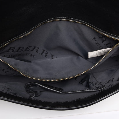 Burberry Prorsum Calfskin Cotton Woven Clutch Black Multi 10 of 10