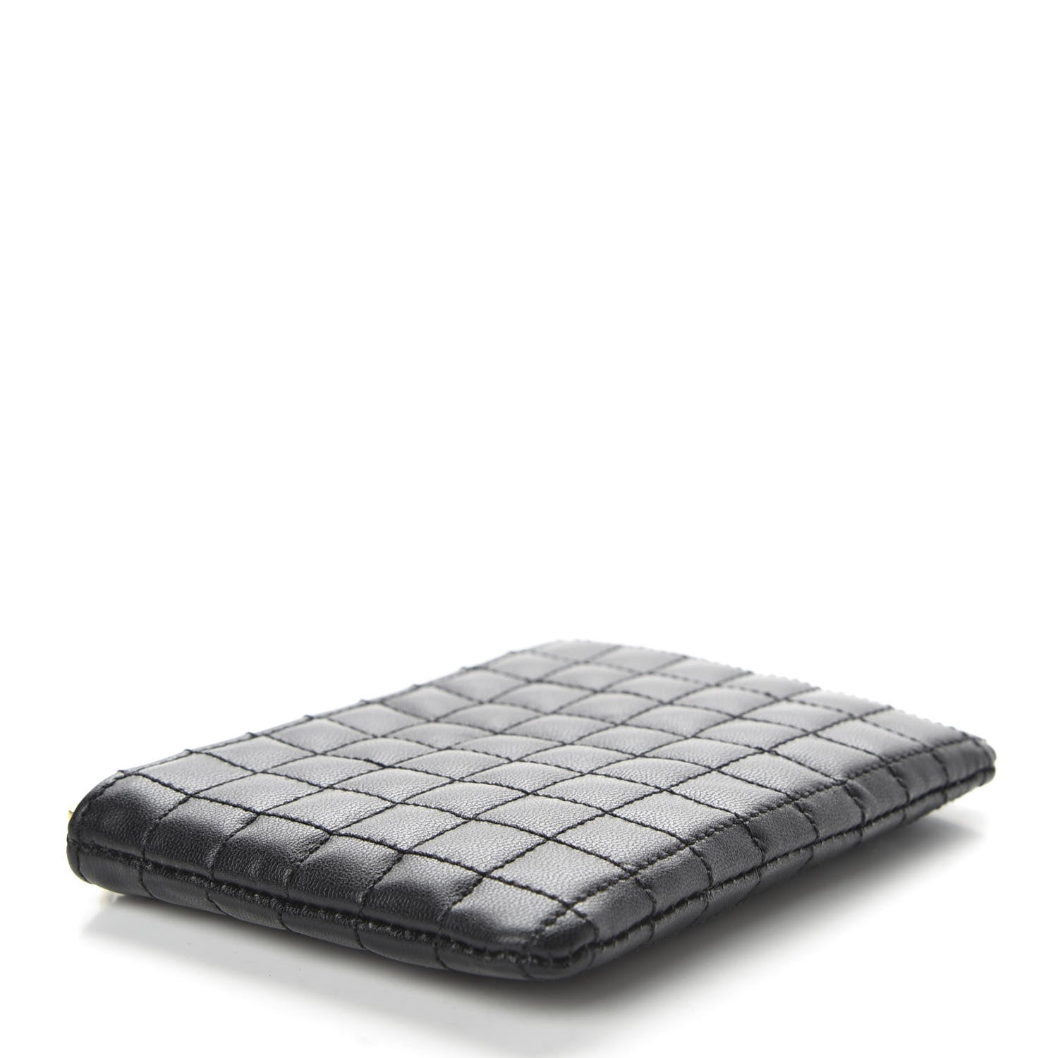 Celine Calfskin Quilted C Charm Coin Card Pouch Black 4 of 9