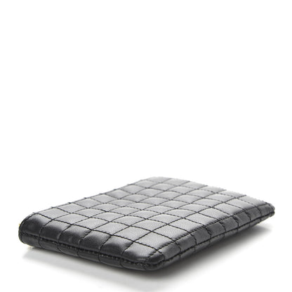 Celine Calfskin Quilted C Charm Coin Card Pouch Black 4 of 9