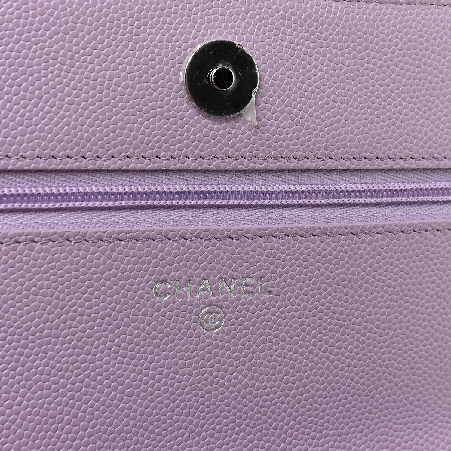 Chanel Caviar Quilted CC Logo Wallet on Chain WOC Purple 6 of 12