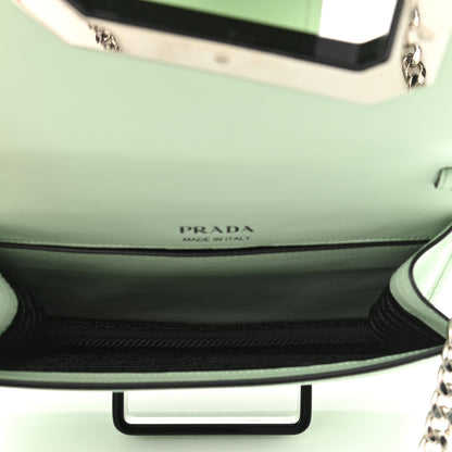 Prada Spazzolato Soft Calfskin Plex Ribbon Bag Acqua 5 of 10