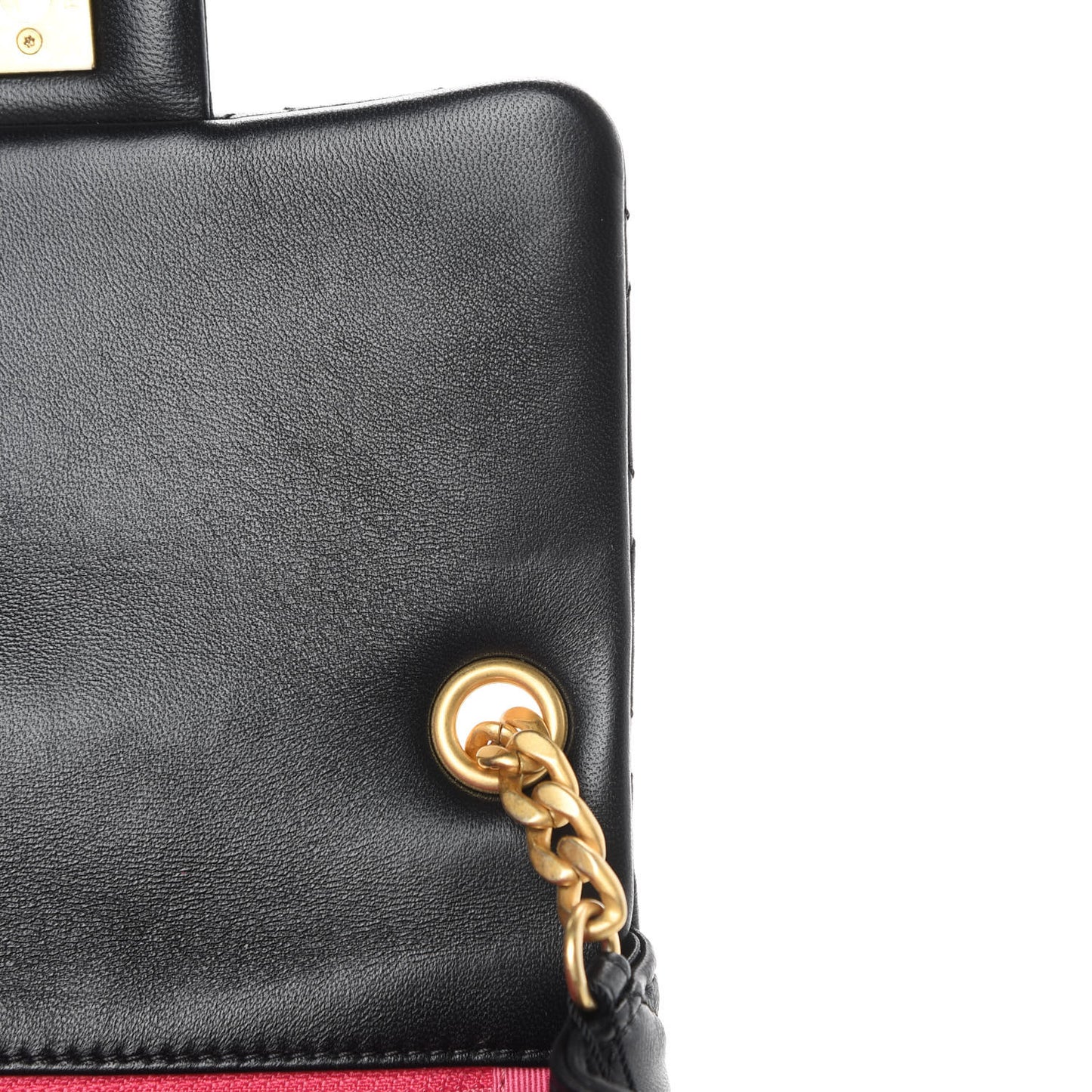 Lambskin Resin Quilted Mini Pearl Samba Square Flap Black