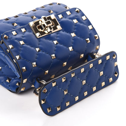Valentino Garavani Nappa Micro Rockstud Spike Shoulder Bag Blue 10 of 10
