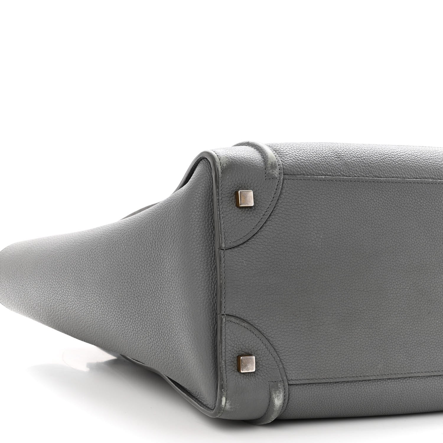 Celine Drummed Calfskin Mini Luggage Kohl 9 of 15
