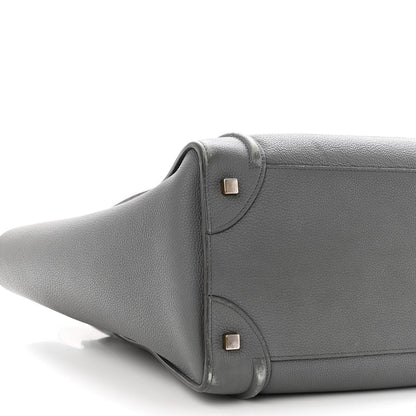 Celine Drummed Calfskin Mini Luggage Kohl 9 of 15