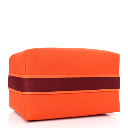 Hermes Canvas Large Bride-A-Brac Pouch Orange Feu Burgundy 4 of 8