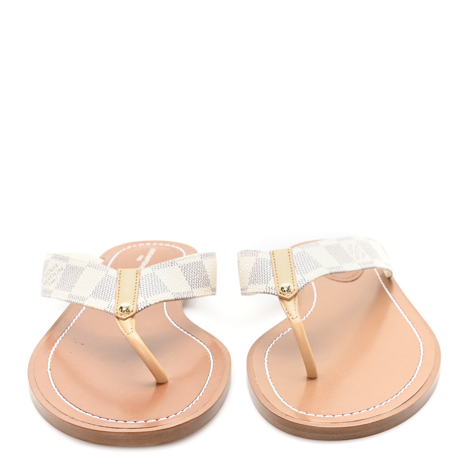 Louis Vuitton Damier Azur Sunny Flat Thong Sandals 38 3 of 10