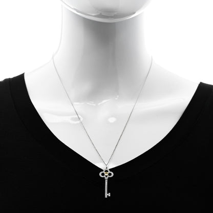 Tiffany Platinum 18K Yellow White Gold Yellow Diamond Crown Key Pendant Necklace 2 of 6
