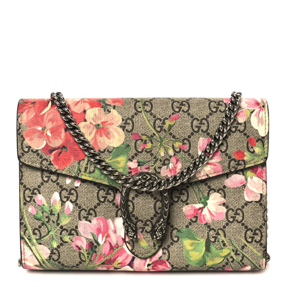 Gucci GG Supreme Monogram Blooms Mini Dionysus Chain Wallet Beige Multicolor Dry Rose 1 of 10