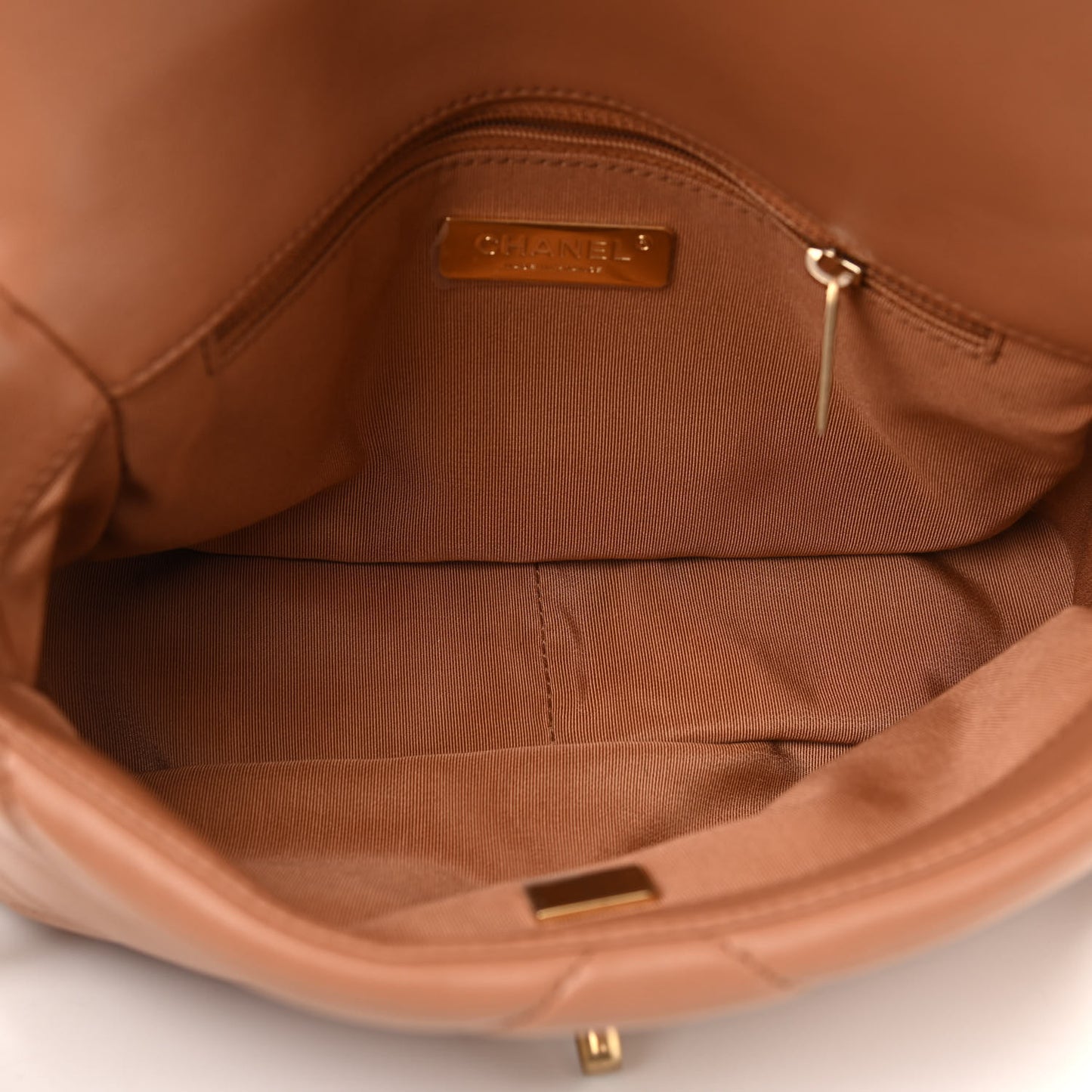Lambskin Quilted Medium Chanel 19 Flap Brown