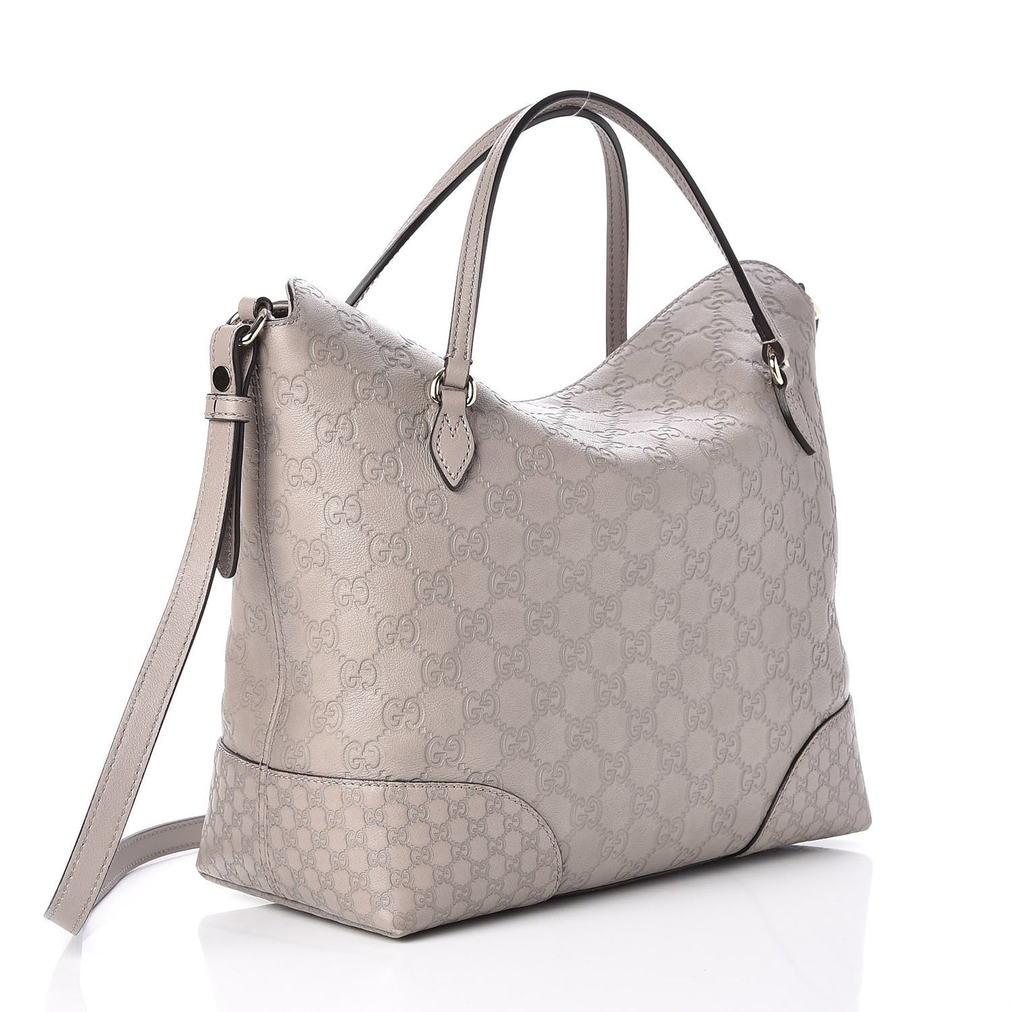 Guccissima Medium Bree Foldover Tote Storm Grey