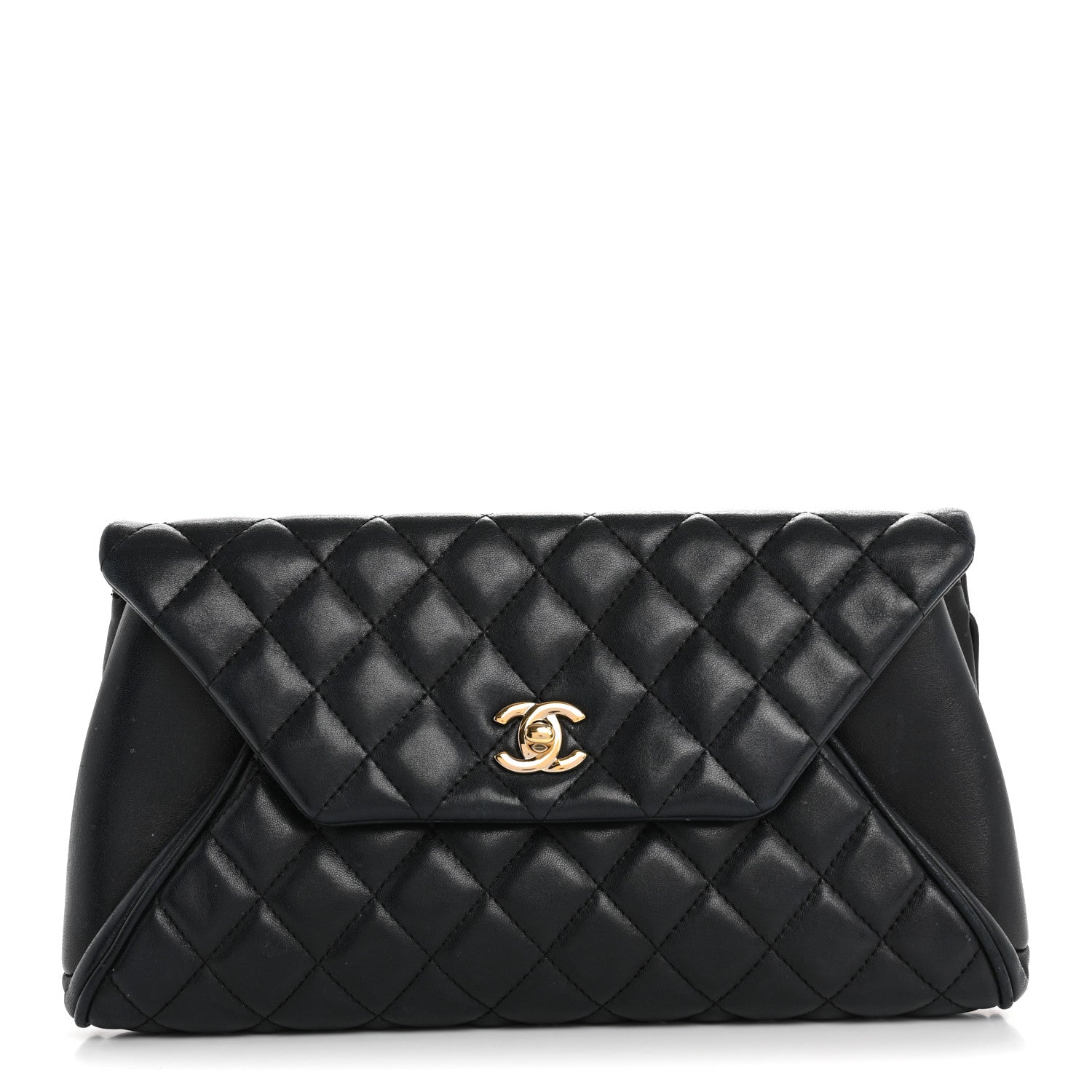Chanel Lambskin Quilted Fold Up Again Clutch Dark Blue 1 of 14