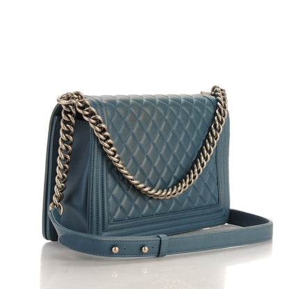 Chanel Lambskin Quilted New Medium Boy Flap Dark Blue 3 of 9