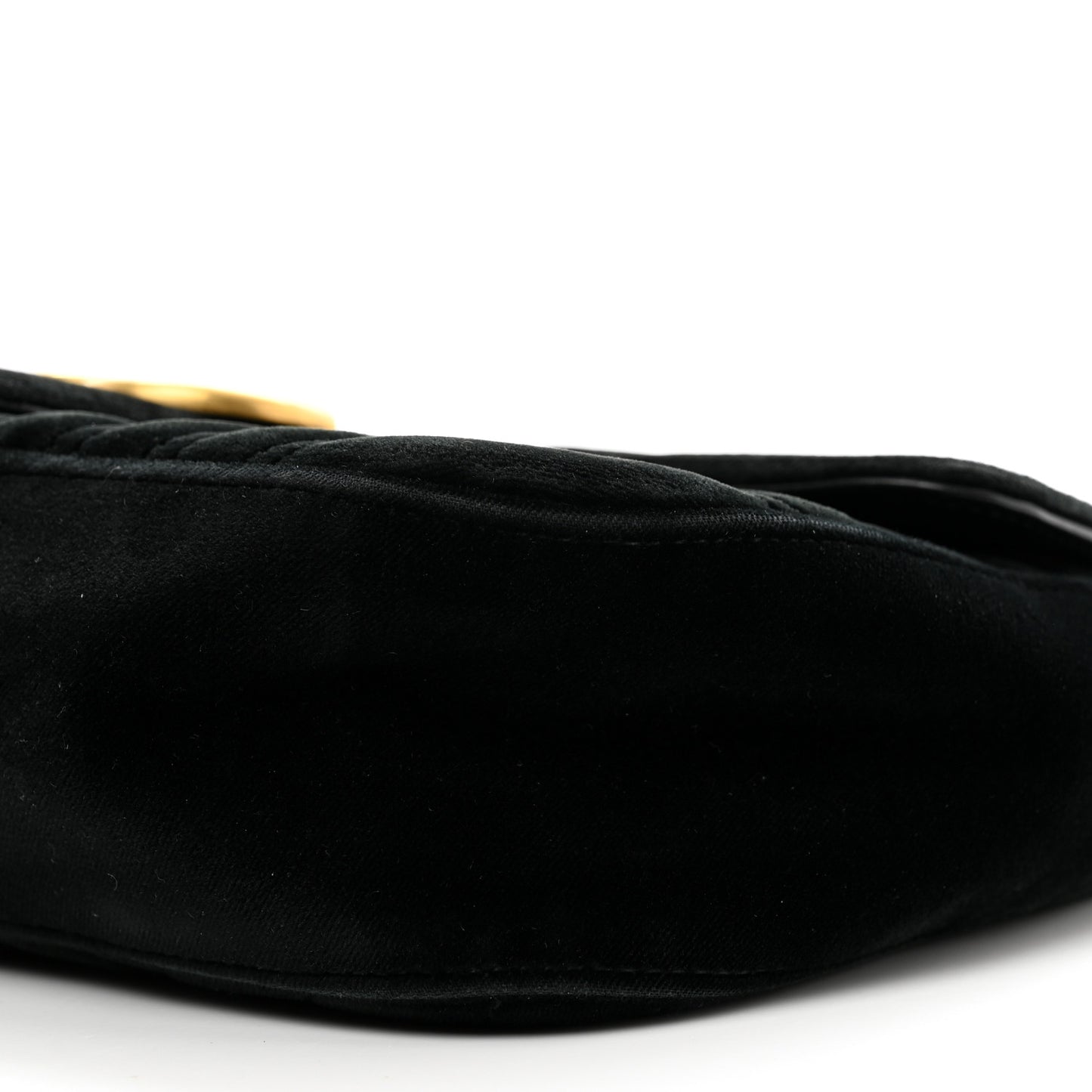 Velvet Matelasse Small GG Marmont Shoulder Bag Black