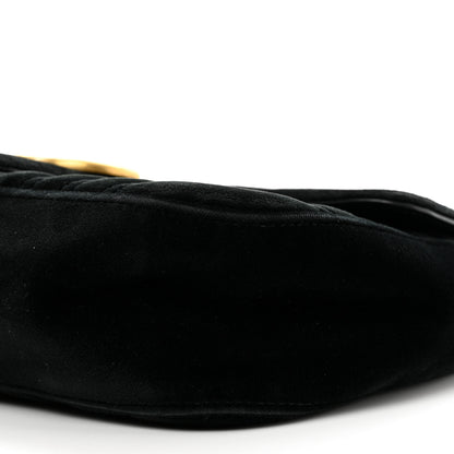 Gucci Velvet Matelasse Small GG Marmont Shoulder Bag Black 10 of 11