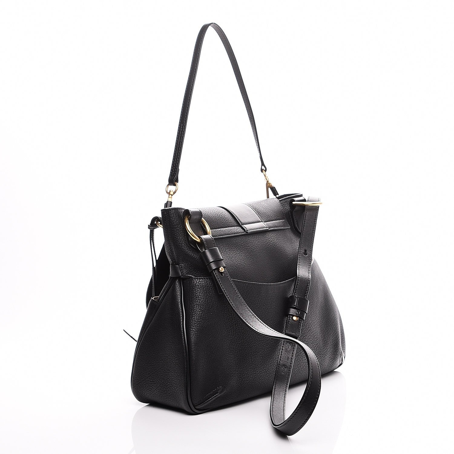 Chloe Grained Lambskin Calfskin Medium Lexa Shoulder Bag Black 3 of 8