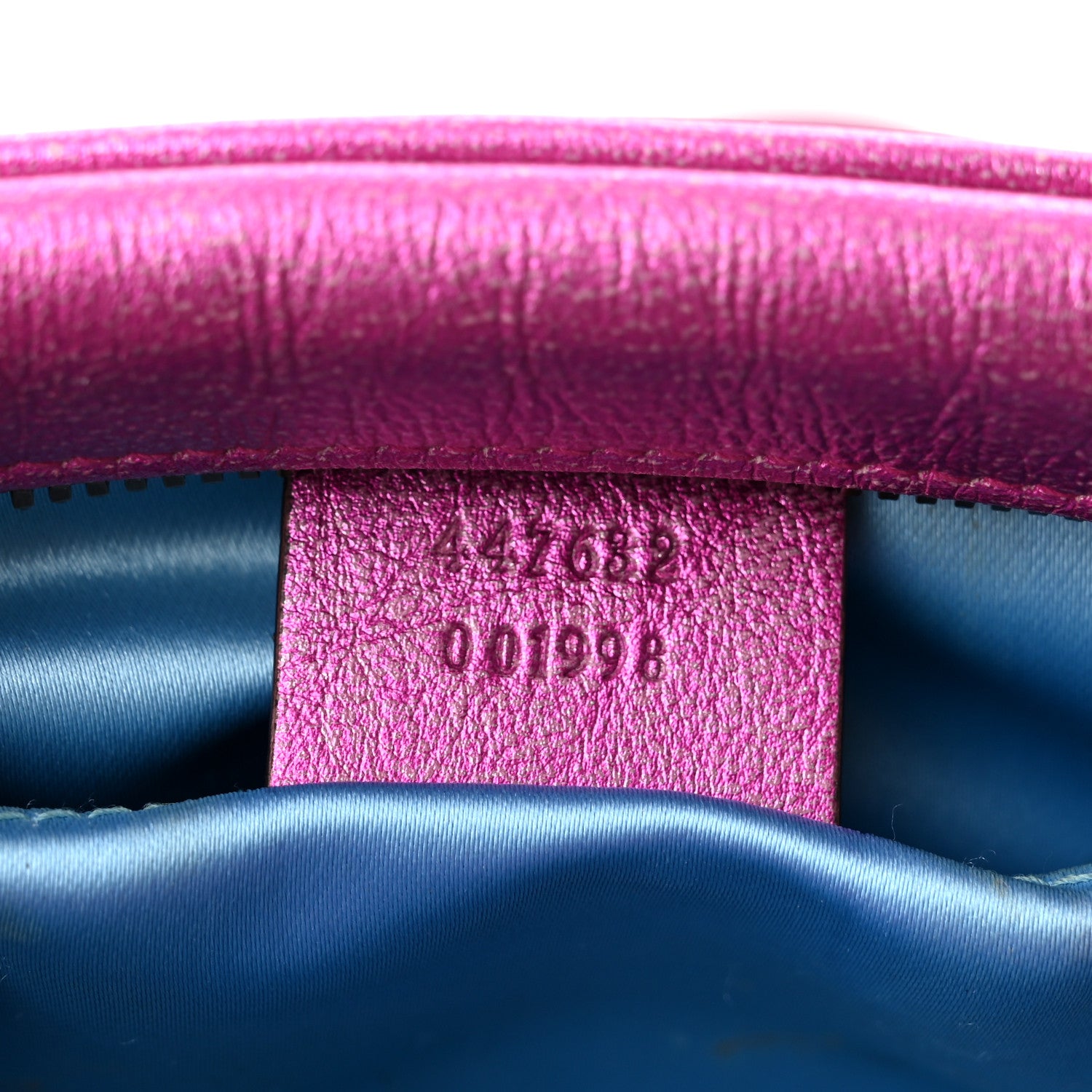 Gucci Laminated Nappa Matelasse Small GG Marmont Chain Shoulder Bag Fuxia Rosso Rosa 7 of 10