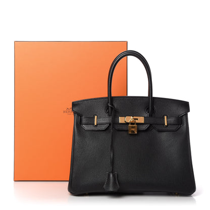 Hermes Chevre de Coromandel Horseshoe Birkin 30 Black 11 of 11