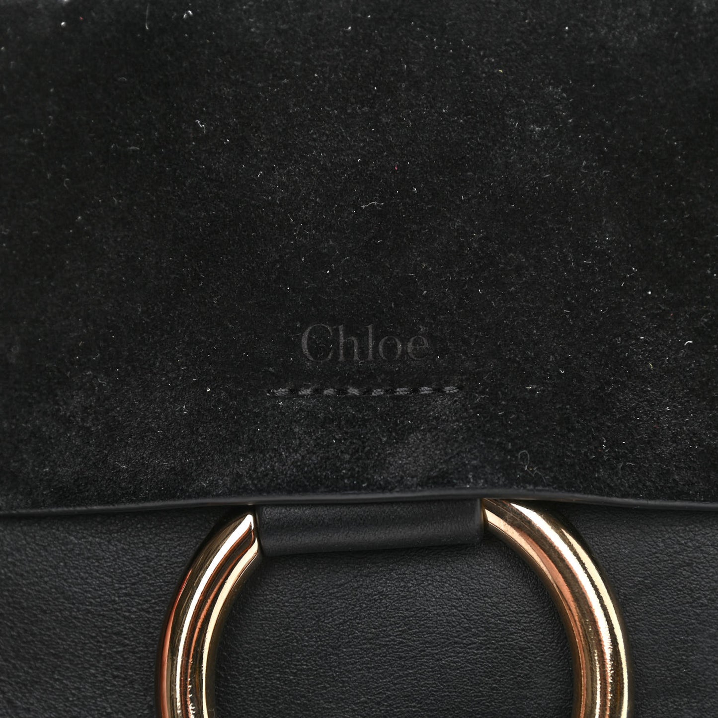 Suede Calfskin Small Faye Shoulder Bag Black