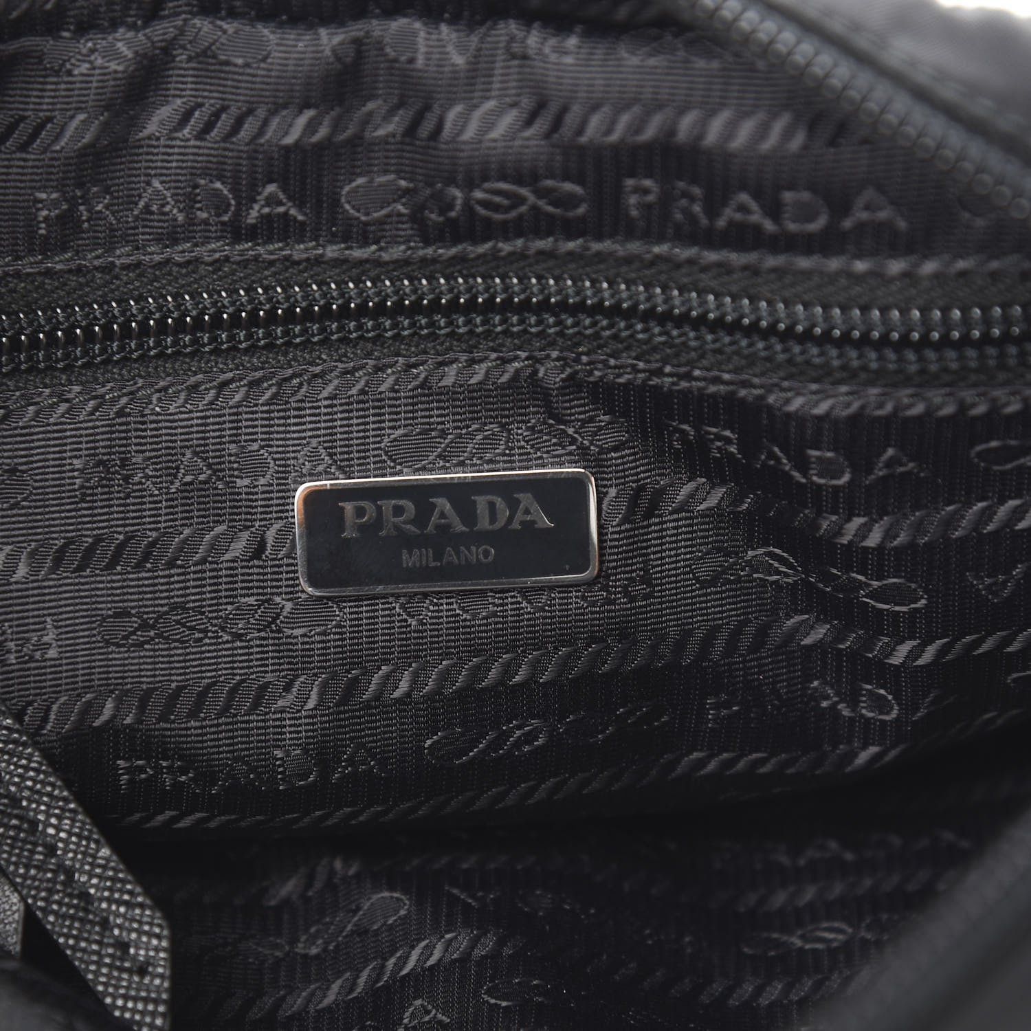 Prada Tessuto Nylon Saffiano Smalto Wristlet Black 5 of 6
