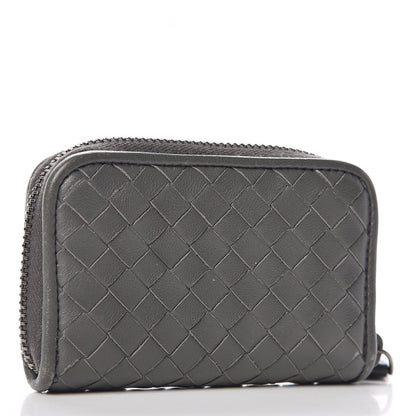 Bottega Veneta Nappa Intrecciato Zip Around Coin Purse Light Grey 3 of 15