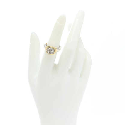 David Yurman Sterling Silver 14K Yellow Gold Diamond 10mm Noblesse Ring 51 5.75 2 of 6