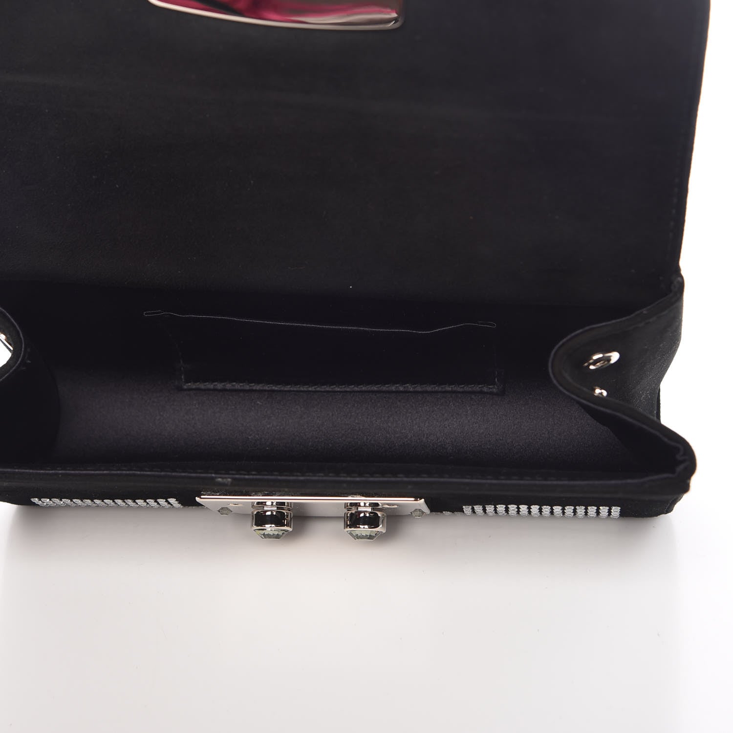 Saint Laurent Suede Crystal Clutch Black 5 of 9
