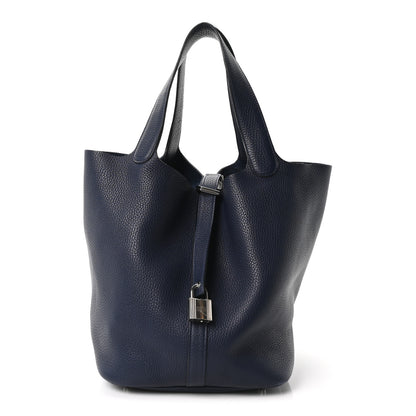 Hermes Taurillon Clemence Picotin Lock 26 GM Bleu Nuit 1 of 9