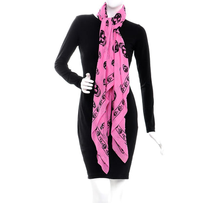 Alexander McQueen Cotton Skull Scarf Pink 2 of 5