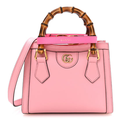 Gucci Wonka Grain Calfskin Mini Diana Tote Bag Wild Rose Fuxia Fluo 1 of 9
