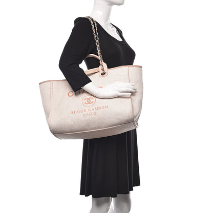 Chanel Canvas Large Deauville Tote Pink 2 of 16