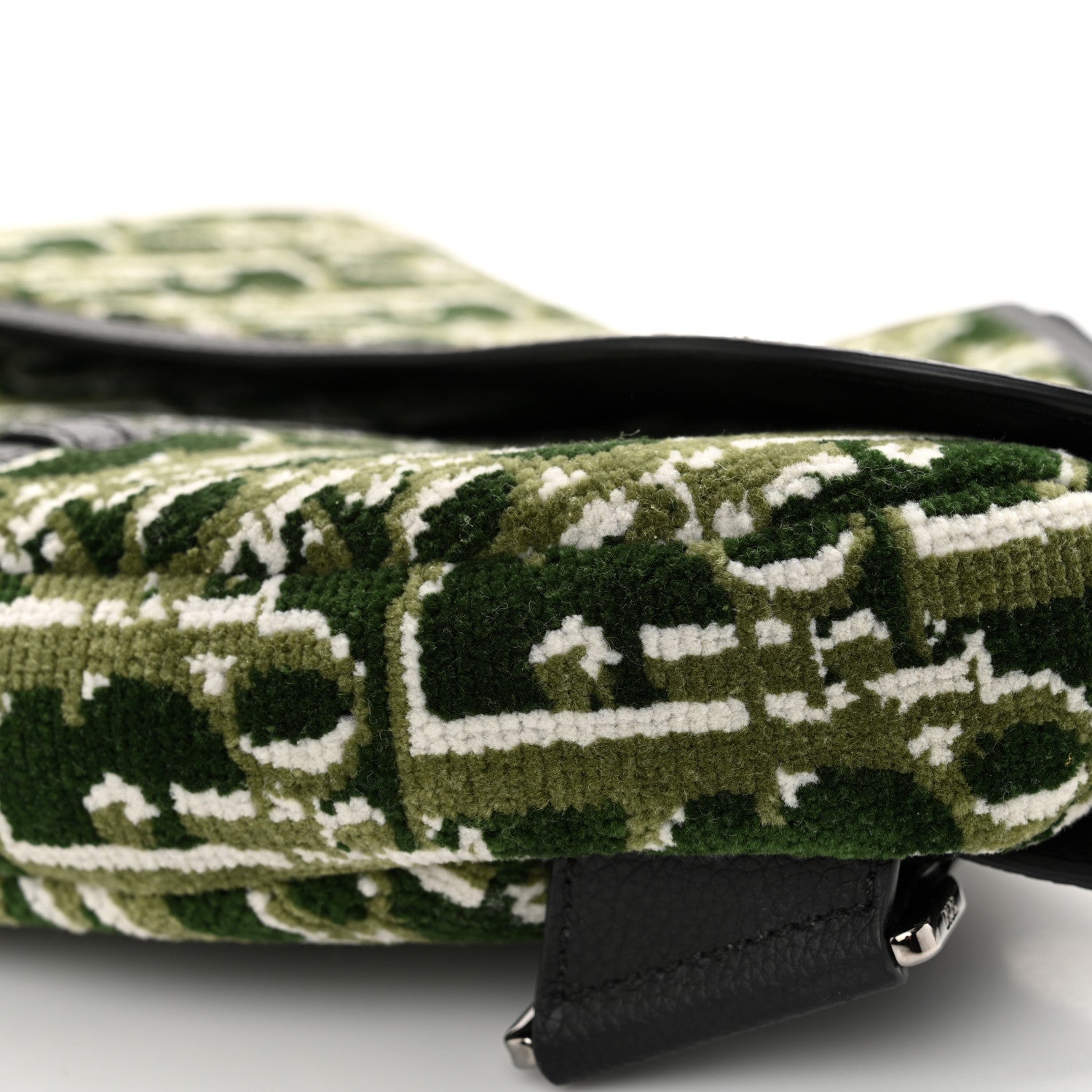 Christian Dior Velvet Oblique Mens Saddle Bag Black Green 9 of 9